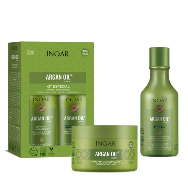 INOAR Argan Oil Mask Intensyviai Drėkinanti Plaukų Kaukė  250 ml - Image 3