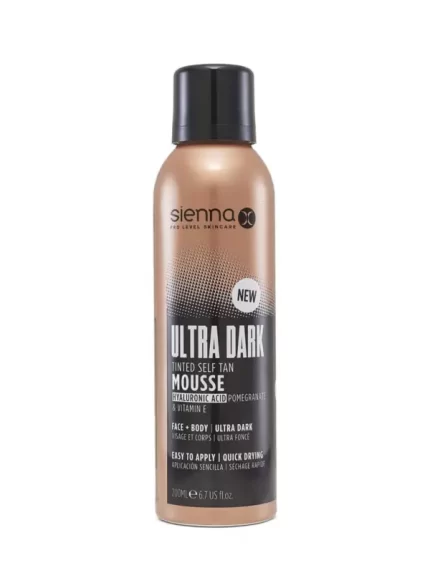 SIENNA-X SIENNA X ultra dark mousse Savaiminio įdegio putos su hialuronu itin tamsios