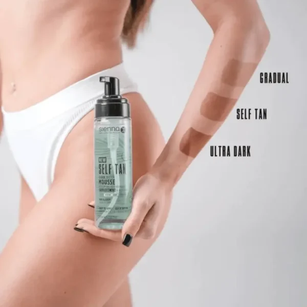 SIENNA-X Savaiminio įdegio skaidrios putos su hialuronu