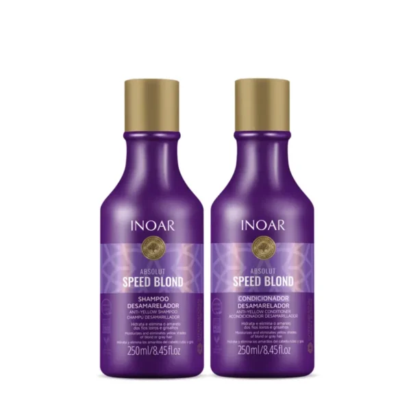 Inoar_Absolut_SpeedBlond_KitDuo_250ml-rinkinys INOAR Speed Blond Duo Kit rinkinys šviesiems plaukams