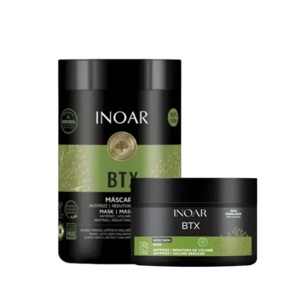 INOAR BTX Anti-Frizz Mask Plaukus Glotninanti Kaukė 200 g - Image 2