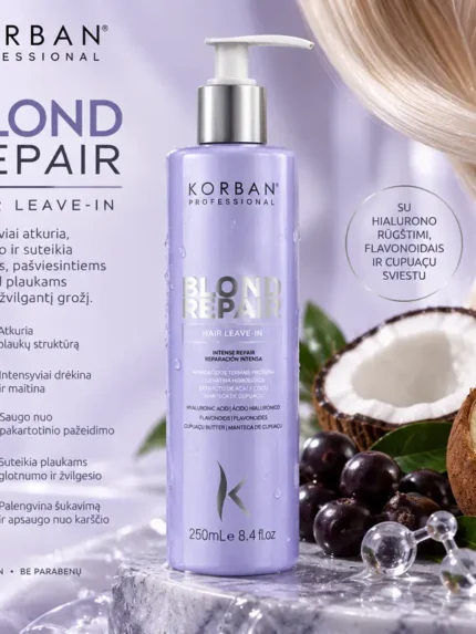 KORBAN Repair Blond Leave-In Tonuojanti Plaukų Kaukė