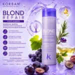 KORBAN Blond Repair Shampoo Tonuojantis Šampūnas
