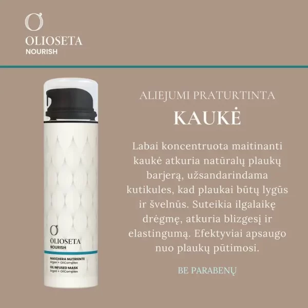 olioseta nourish plaukų kremas naujoje pakuotėje