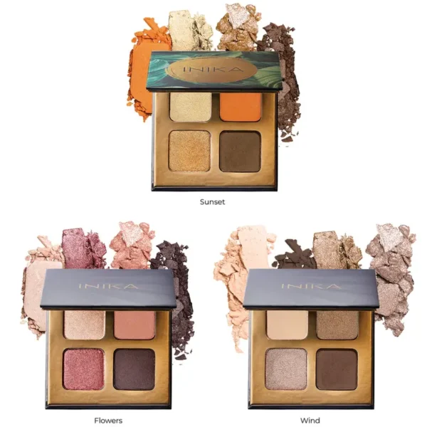INIKA Organic Quad Eyeshadow Palette Akių Šešėlių Paletė WIND